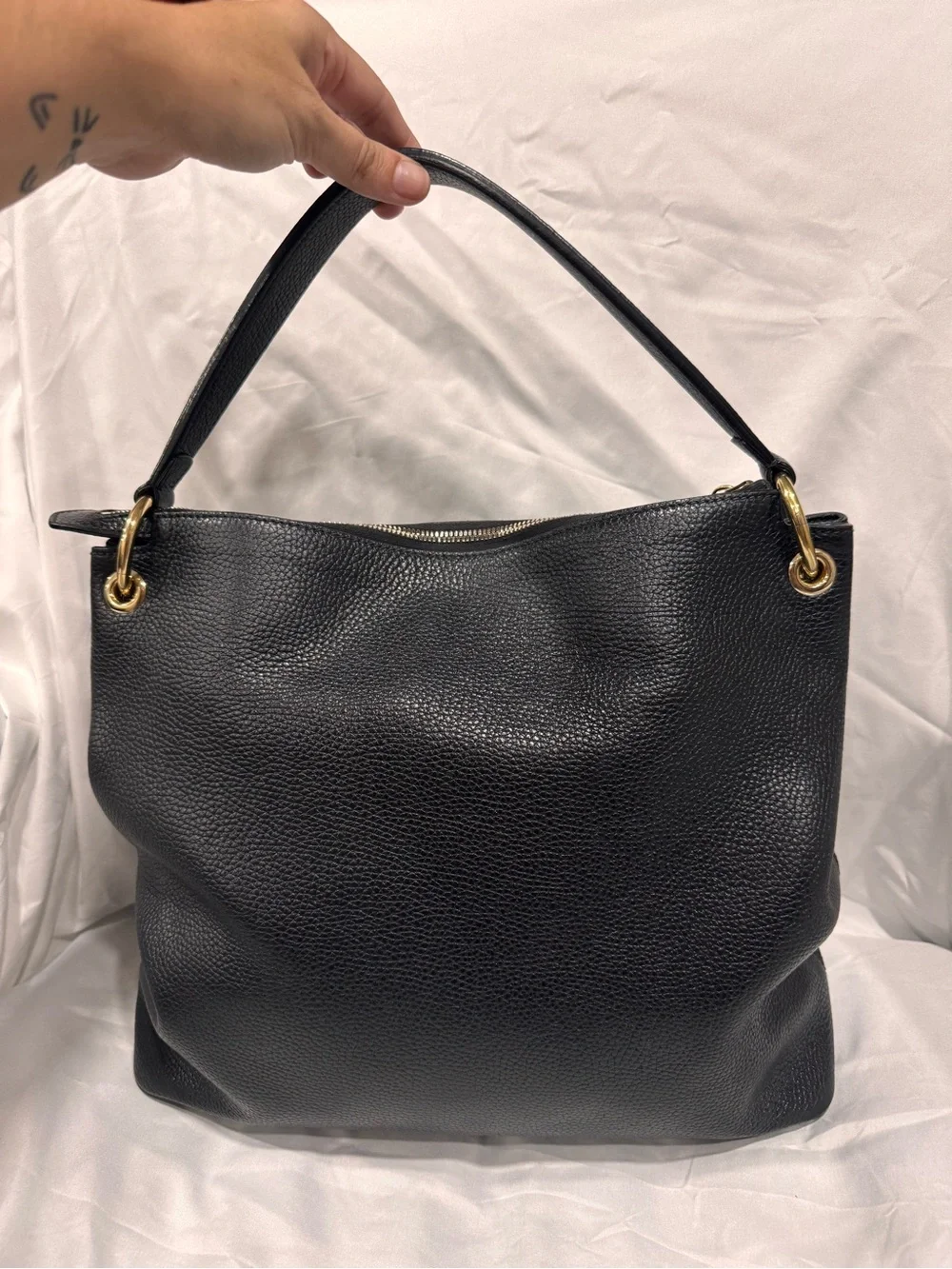 Gucci Soho Black Pebbled Leather Hobo Bag with Tassel